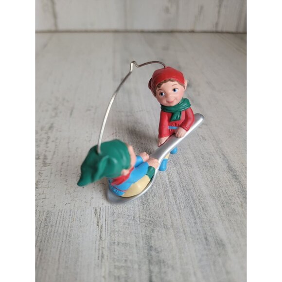 Hallmark 1990 spoon Rider elf ornament Xmas - Picture 2 of 4